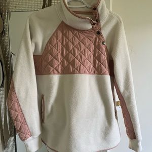 Abercrombie & Fitch Sherpa snap button pullover